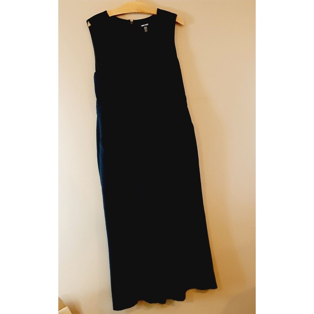 Nine West Womens Wide Leg Jumpsuit Sleeveless Black With Pockets Size 10 New